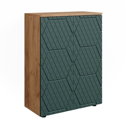 Vicco Midischrank Irma, Badmöbel, Goldkraft Eiche/Grün, 60 x 81 cm von Vicco