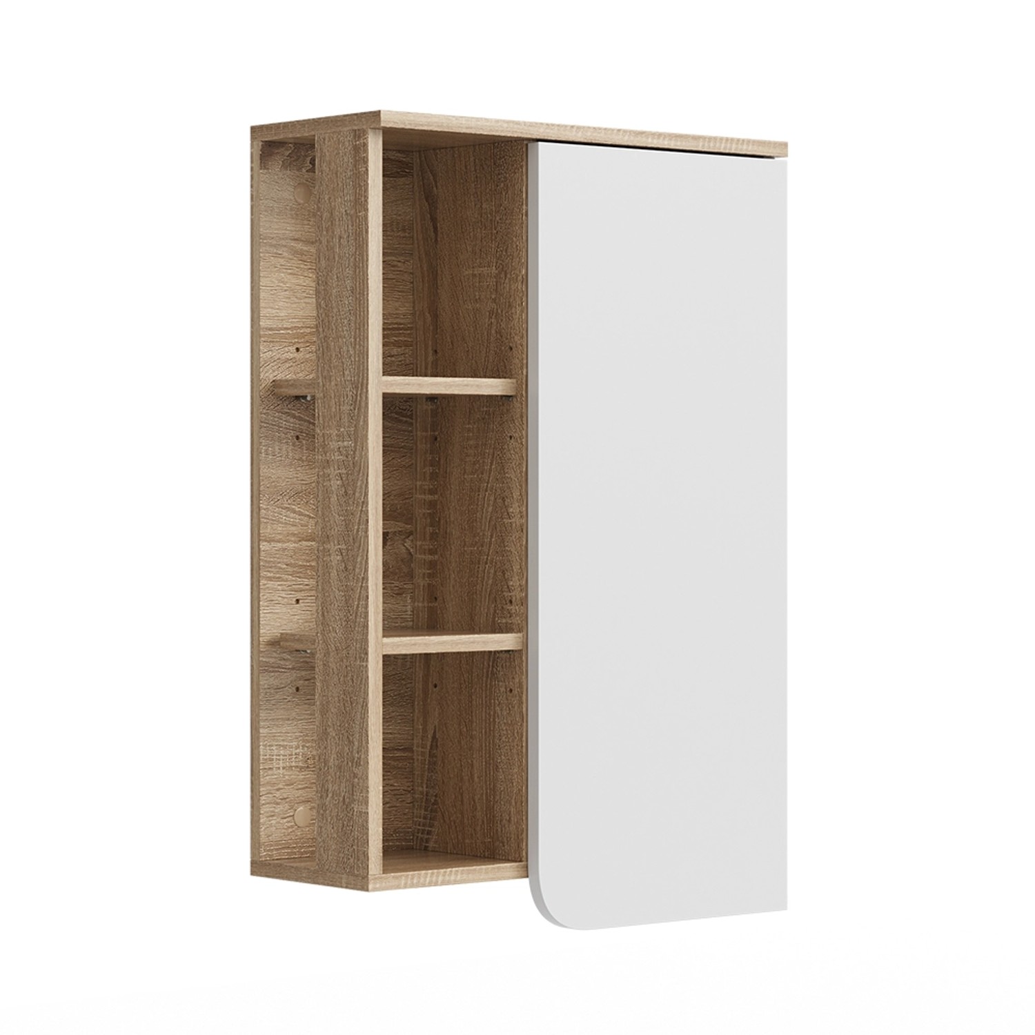 Vicco Badschrank Karen Sonoma/Weiß 50 x 75 cm mit Tür und Offenen Fächern Vicco Badschrank Karen Sonoma/Weiß 50 x 75 cm mit Tür und Offenen Fächern von Vicco