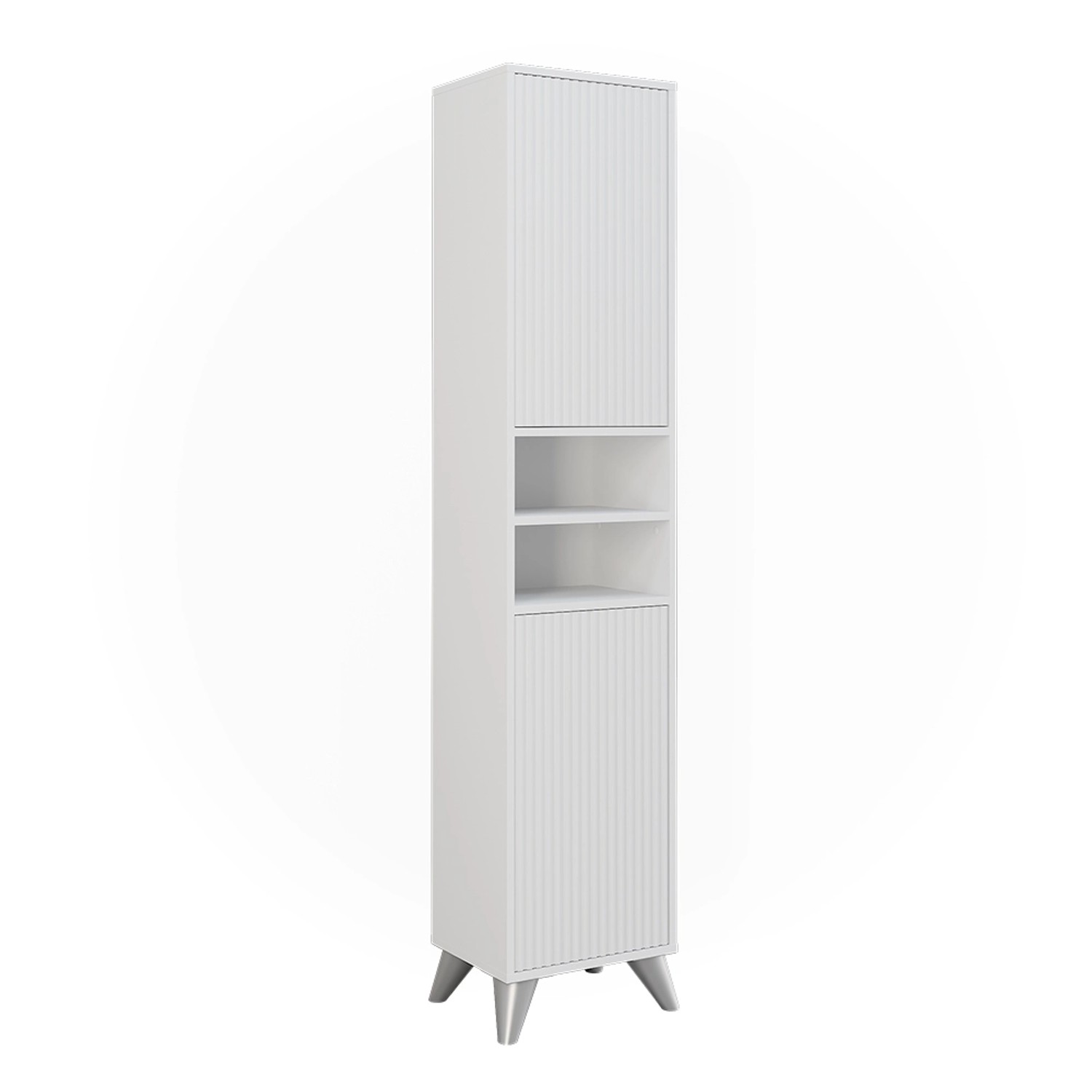 Vicco Badschrank Leano Weiß 38 x 180 cm mit 2 Türen von Vicco