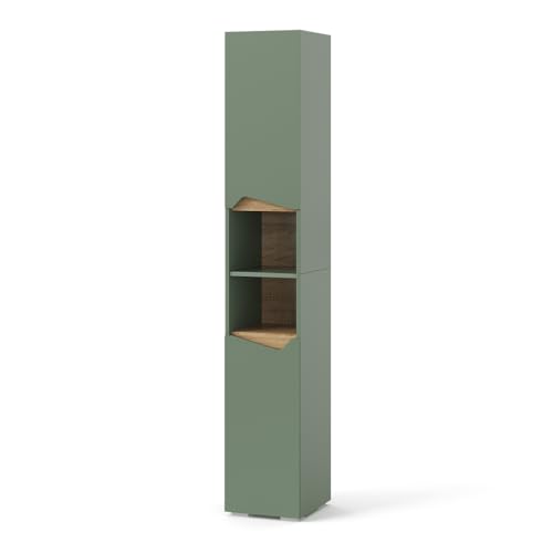 Vicco Badschrank Marelle, Grün/Artisan, 30 x 180 cm mit Türen und offenen Fächern Vicco Badschrank Marelle, Grün/Artisan, 30 x 180 cm mit Türen und offenen Fächern von Vicco