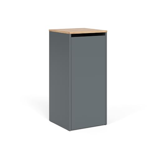 Vicco Badschrank Anthrazit/Goldkraft Eiche Viktor 40x88x41 cm - Wäscheschrank für die Schmutzwäsche, Praktischer integrierter Wäschekorb für Schmutzwäsche von Vicco