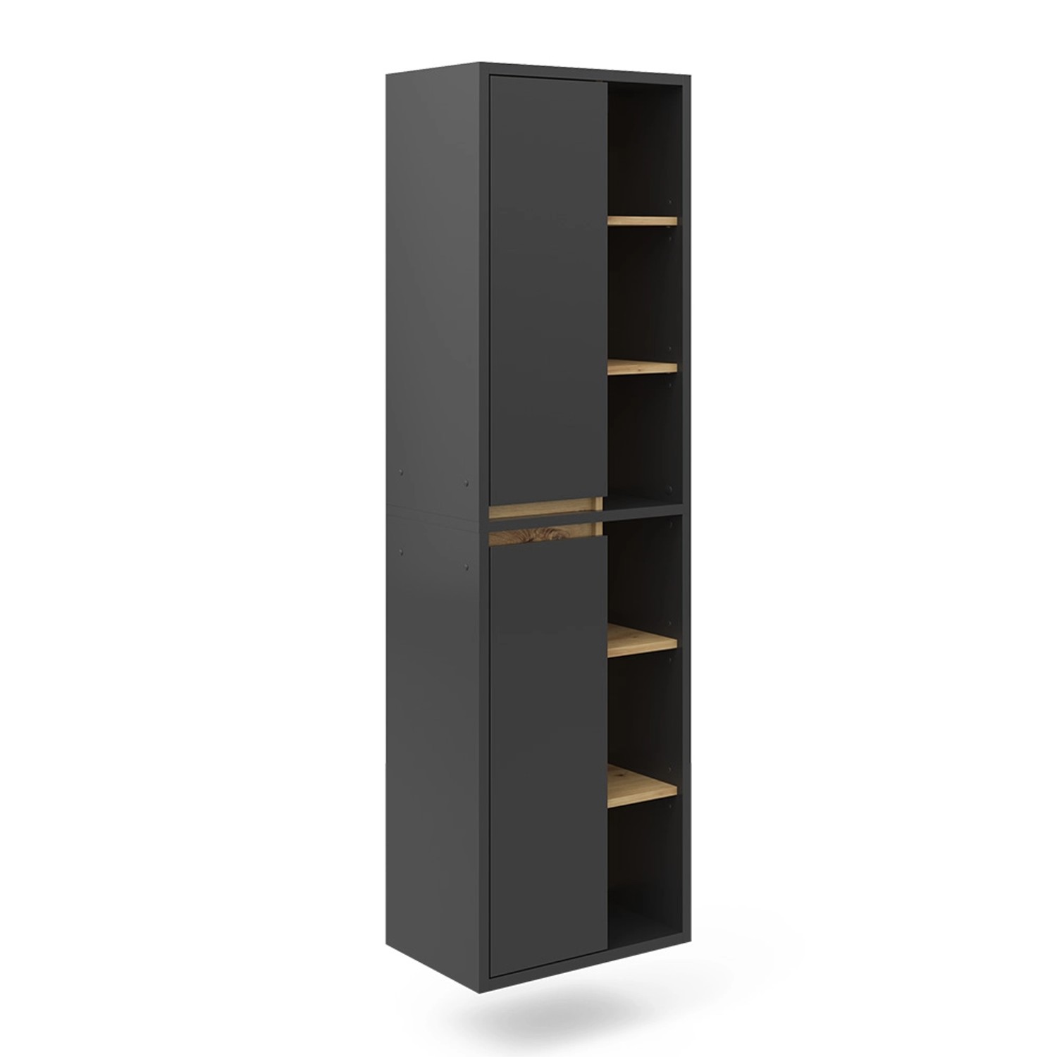 Vicco Badschrank Viola Anthrazit 50 x 170 cm mit Türen und Offenen Fächern Vicco Badschrank Viola Anthrazit 50 x 170 cm mit Türen und Offenen Fächern von Vicco