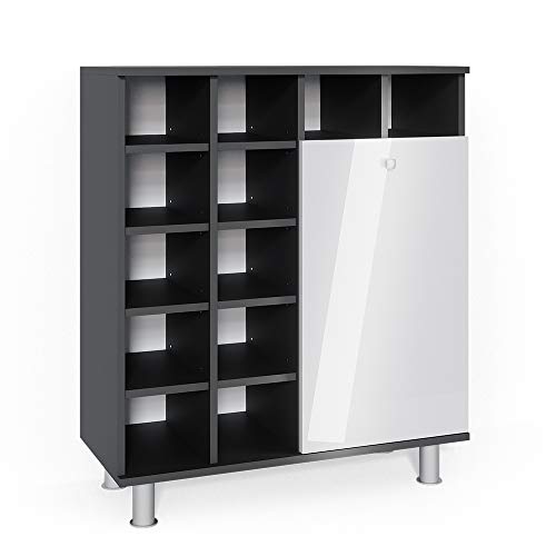 Vicco Badschrank Weiß Hochglanz Fynn 78x92x34 cm - Wäscheschrank für die Schmutzwäsche, Zusätzlicher Stauraum für Handtücher, Pflegeprodukte & Deko von Vicco
