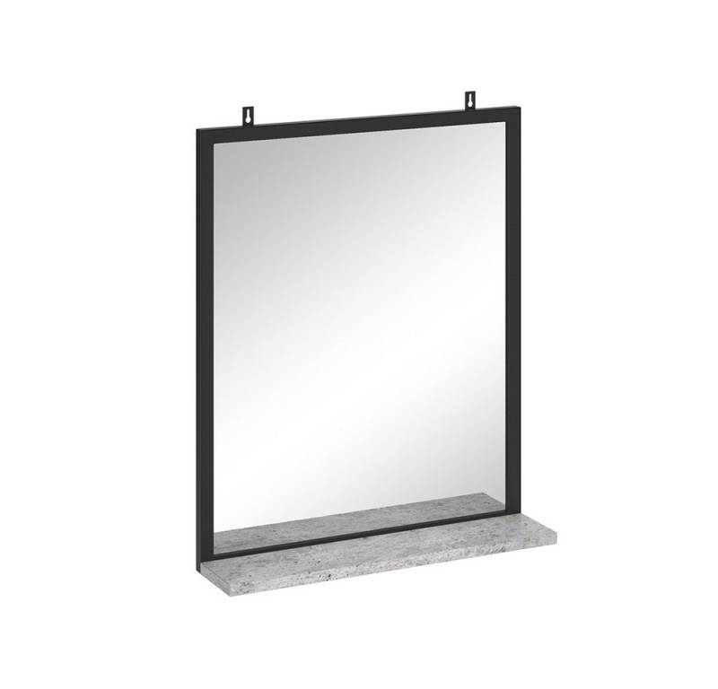 Vicco Badspiegel Fyrk, Beton/Schwarz, 50 x 60 cm von Vicco