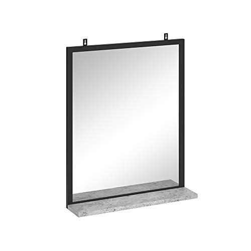 Vicco Badezimmerspiegel Fyrk, Beton/Schwarz, 50 x 60 cm von Vicco