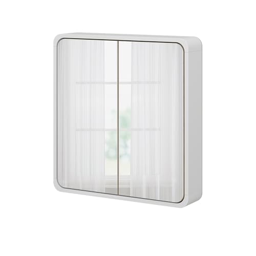 Vicco Badspiegelschrank Weiß/Eiche Arla 60x60x12 cm - Badezimmerspiegelschrank mit Spiegel, Viel Stauraum für Handtücher, Kosmetik & Pflegeprodukte von Vicco