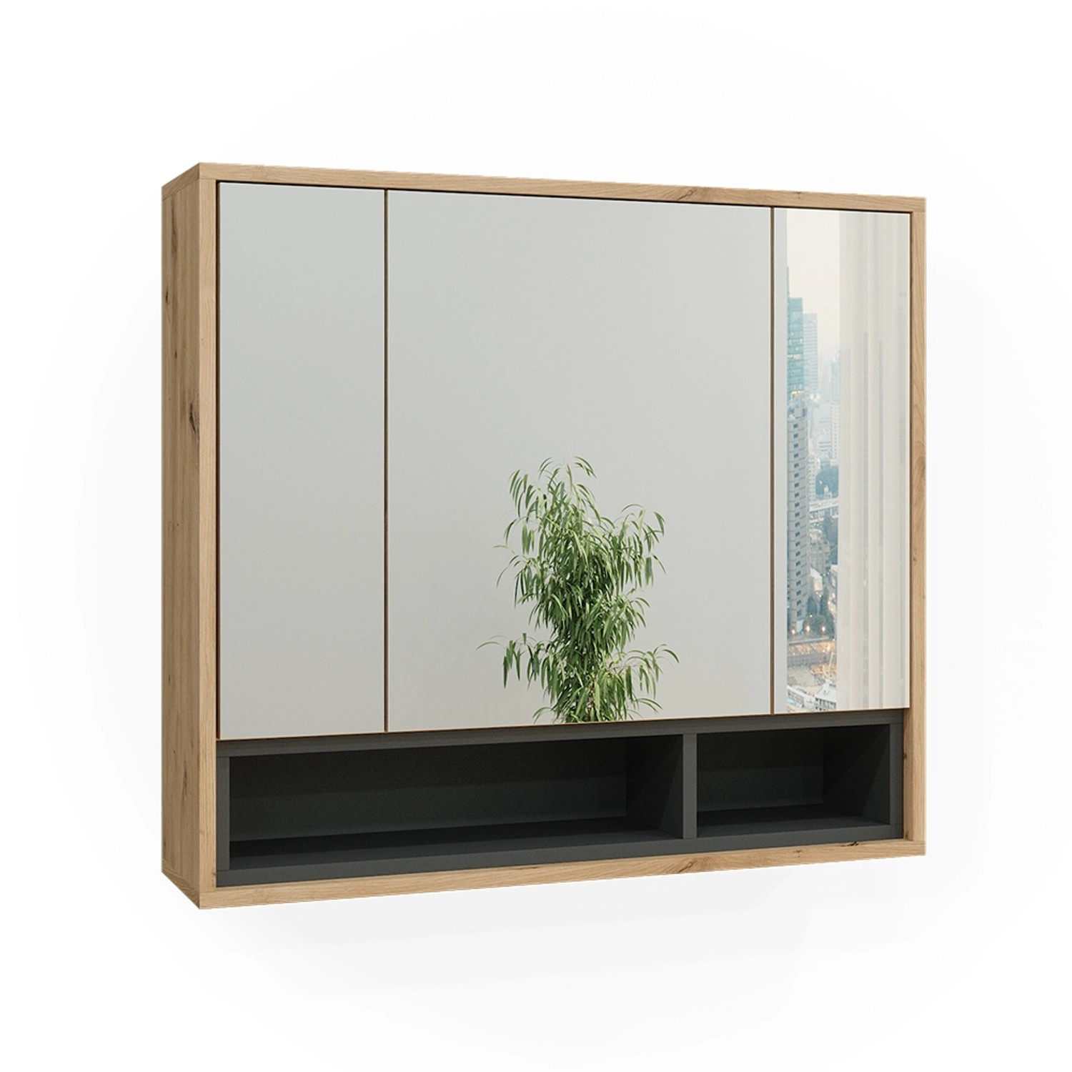 Vicco Badspiegelschrank Beatrice Eiche/Anthrazit 80 x 72 cm Vicco Badspiegelschrank Beatrice Eiche/Anthrazit 80 x 72 cm von Vicco
