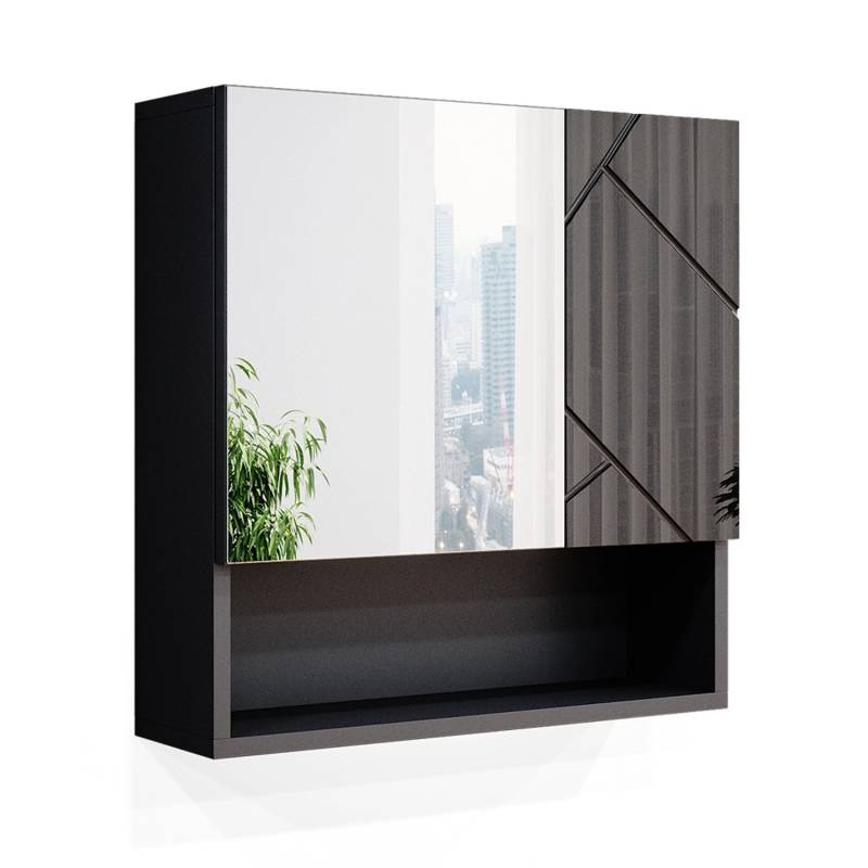Vicco Badspiegelschrank Irma Anthrazit Hochglanz 54 x 55 cm von Vicco