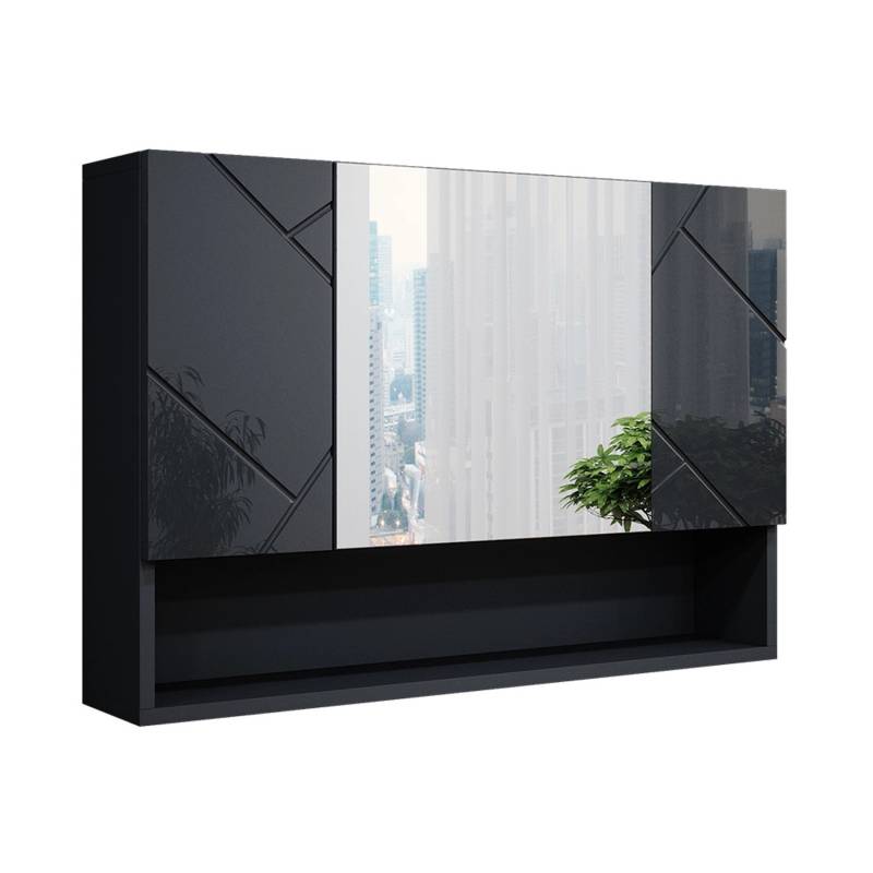 Vicco Badspiegelschrank Irma Anthrazit Hochglanz 80 x 55 cm von Vicco