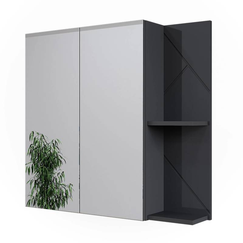 Vicco Badspiegelschrank Irma Anthrazit Hochglanz 80 x 75 cm von Vicco