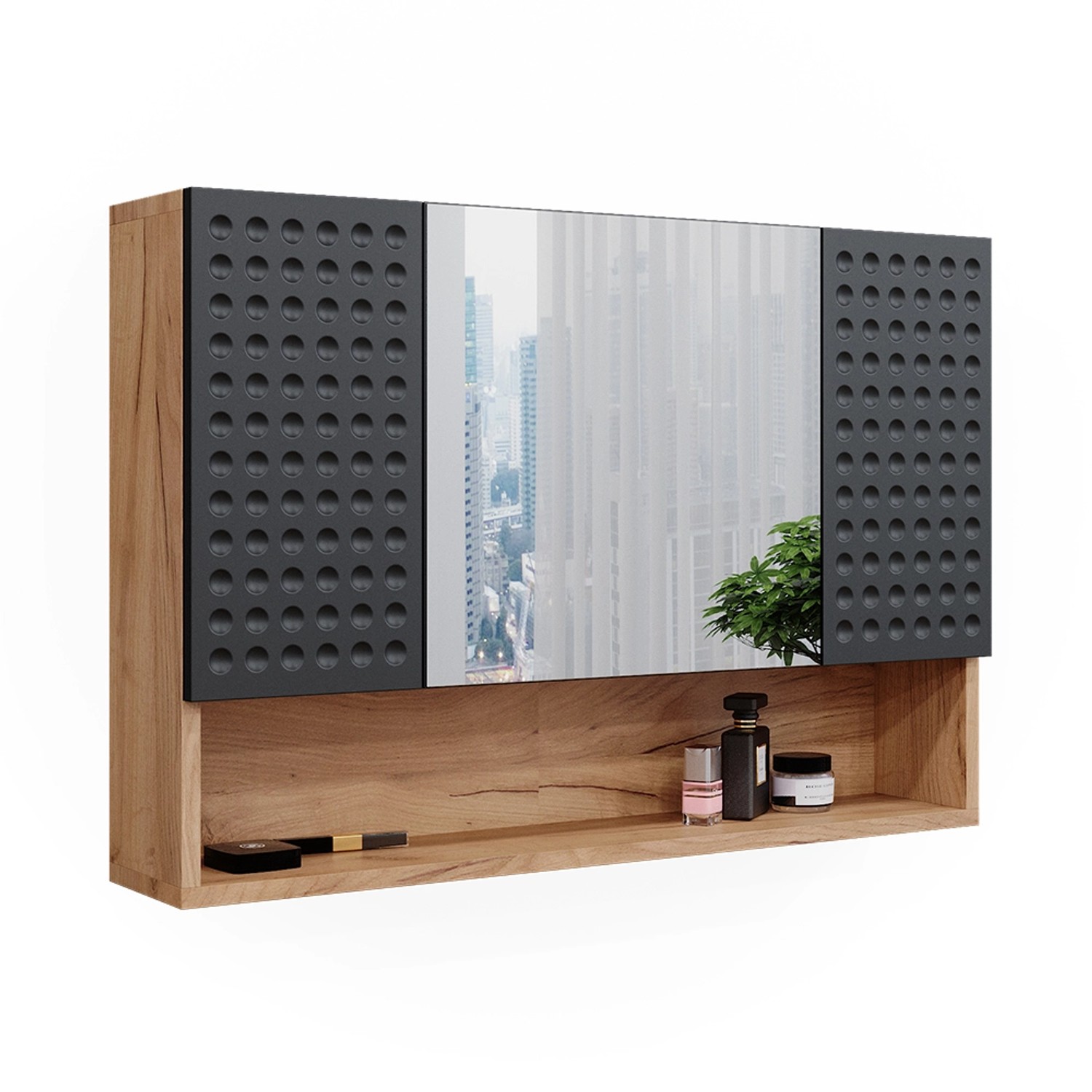 Vicco Badspiegelschrank Irma Goldkraft Eiche/Anthrazit 80 x 55 cm Opt 2 Vicco Badspiegelschrank Irma Goldkraft Eiche/Anthrazit 80 x 55 cm Opt 2 von Vicco