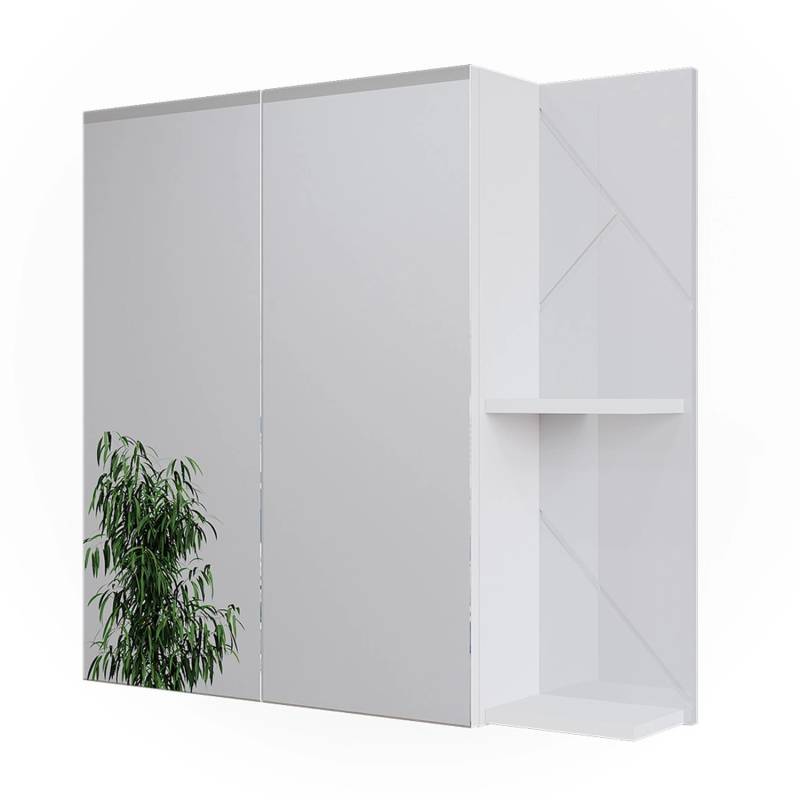 Vicco Badspiegelschrank Irma Weiß Hochglanz 80 x 75 cm von Vicco
