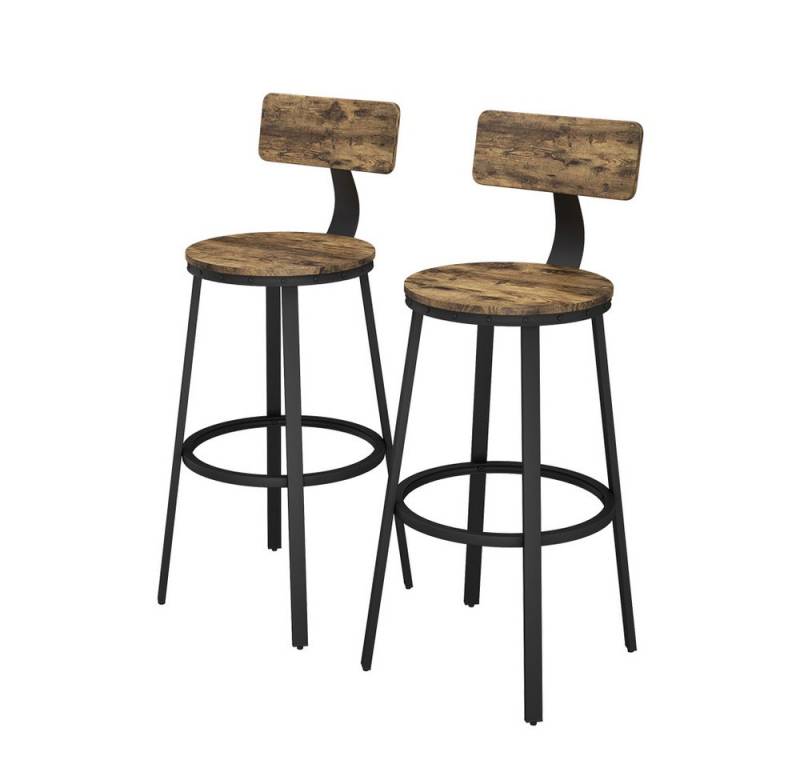 Vicco Barhocker Caracas, Eiche rustikal/Schwarz, 34 x 102 cm 2er Set von Vicco
