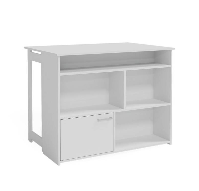 Vicco Bartisch Dominic, Weiß, 116 x 37 cm 4x offene Fächer und 1x Tür von Vicco