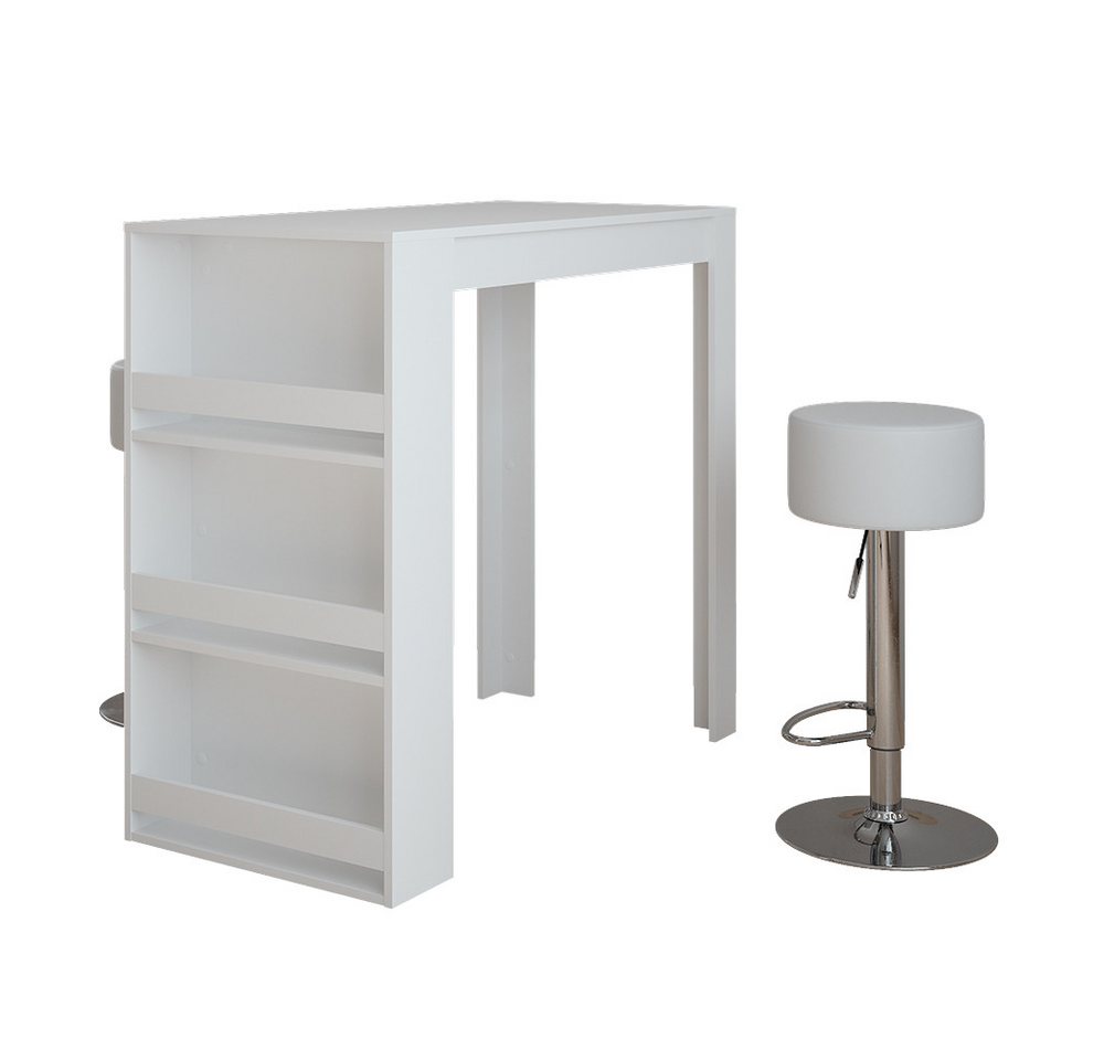 Vicco Bartisch Repose, Weiß, 57 x 117 cm mit 2 Barhockern Vicco Bartisch Repose, Weiß, 57 x 117 cm mit 2 Barhockern von Vicco