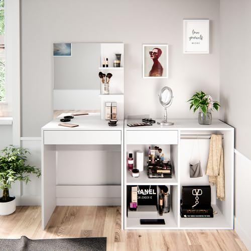 Vicco Anstellschrank Isabelle, Kommodenschrank, Weiß, 80 x 75 cm von Vicco