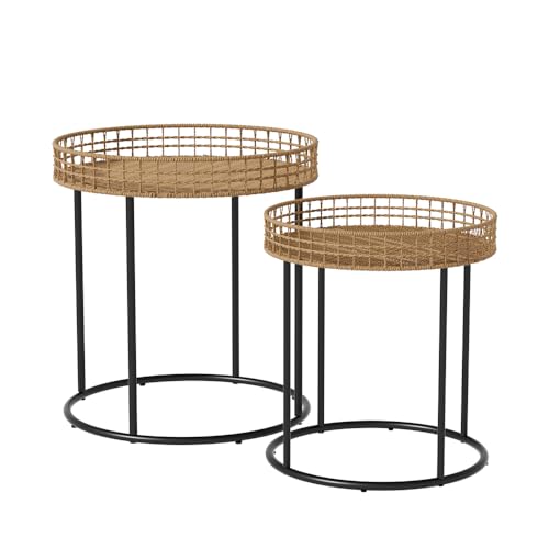 Vicco Couchtisch-Set Brunswick, 2-teiliger Sofatisch, Holz, 44 x 44 cm 2er-Set von Vicco