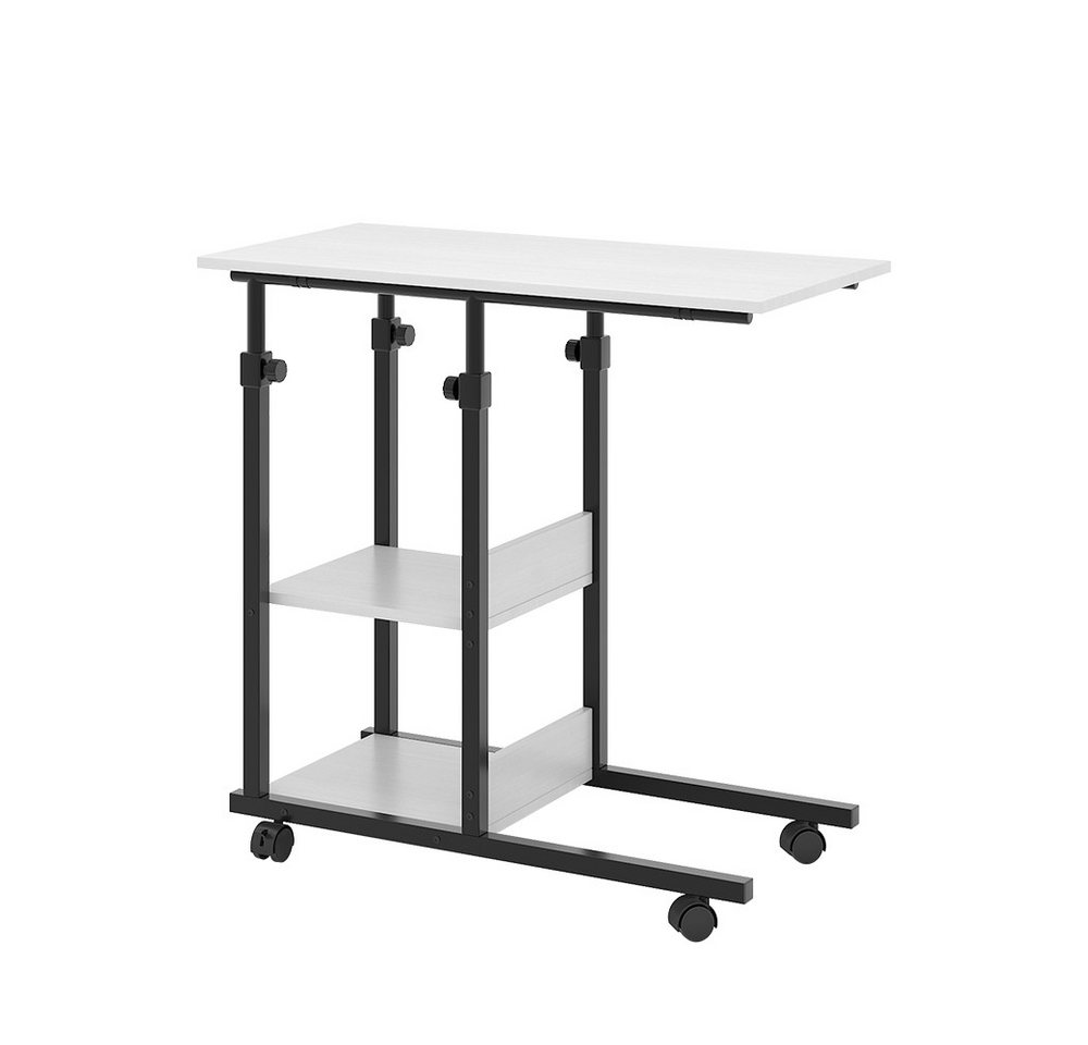 Vicco Beistelltisch Liam, Weiß/Schwarz, 89 x 40 cm mit Rollen von Vicco