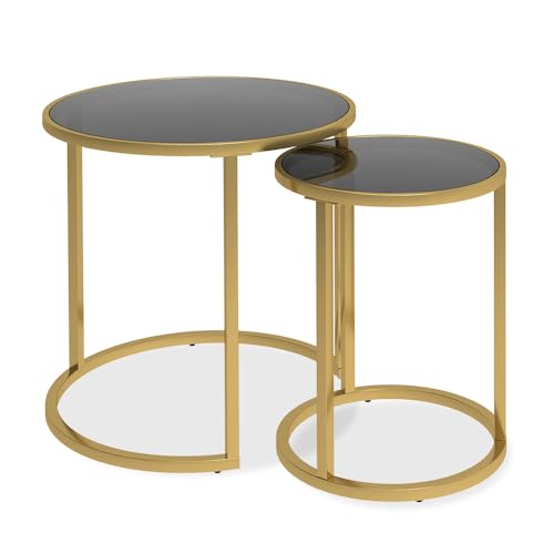 Vicco Beistelltisch-Set Sevilla, 2-teiliger Sofatisch, Schwarz, 50 x 45,5 cm 2er Set von Vicco