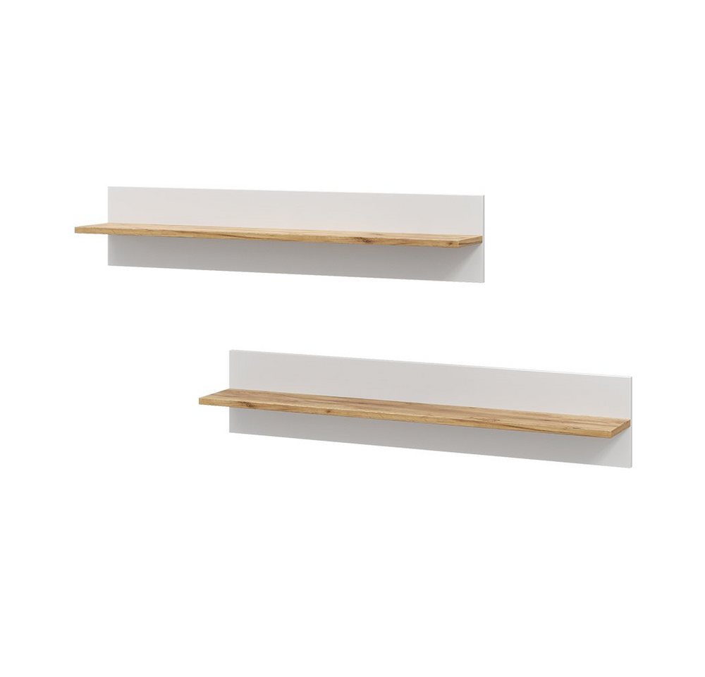 Vicco Bücherregal Altea, Weiß/Eiche, 100 x 20 cm 2er Set von Vicco