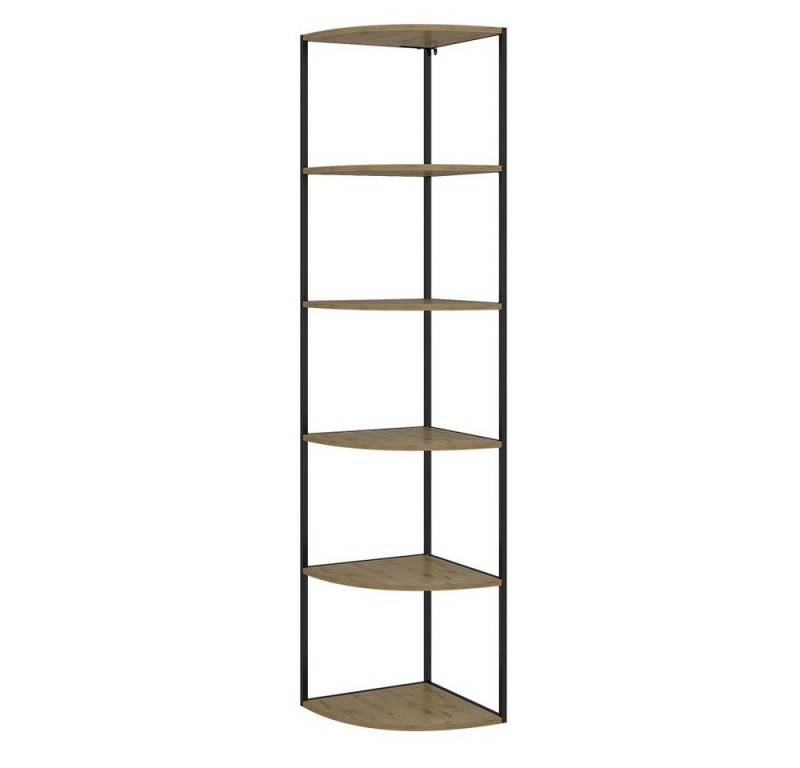 Vicco Eckregal Fyrk, Eiche/Schwarz, 40 x 180 cm 5 Ebenen von Vicco