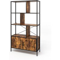Vicco - Bücherregal Fyrk, Eiche rustikal, 80 x 146.5 cm mit 2 Türen von Vicco