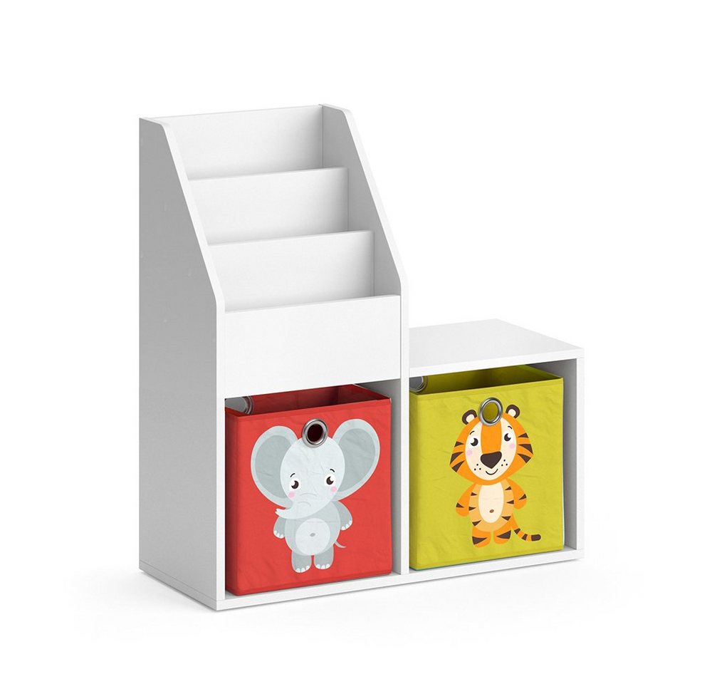 Vicco Bücherregal Luigi, Weiß, 72 x 79 cm Mini, mit 2 Faltboxen opt.2 Vicco Bücherregal Luigi, Weiß, 72 x 79 cm Mini, mit 2 Faltboxen opt.2 von Vicco