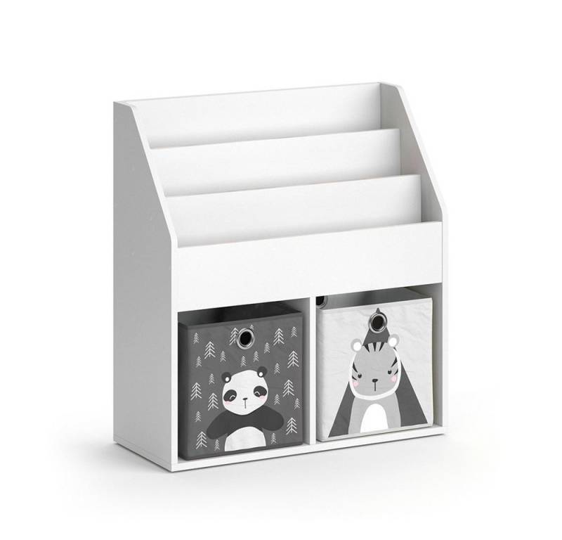 Vicco Bücherregal Luigi, Weiß, 72 x 79 cm mit 2 Faltboxen opt.5 Vicco Bücherregal Luigi, Weiß, 72 x 79 cm mit 2 Faltboxen opt.5 von Vicco