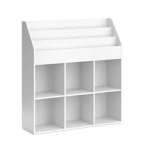 Vicco Kinderregal Weiß Luigi - 107x114x31 cm gefertigt aus Spanplatte - Bücherregal für Kinder, kompakte Organisation für Spielzeug und Bücher von Vicco