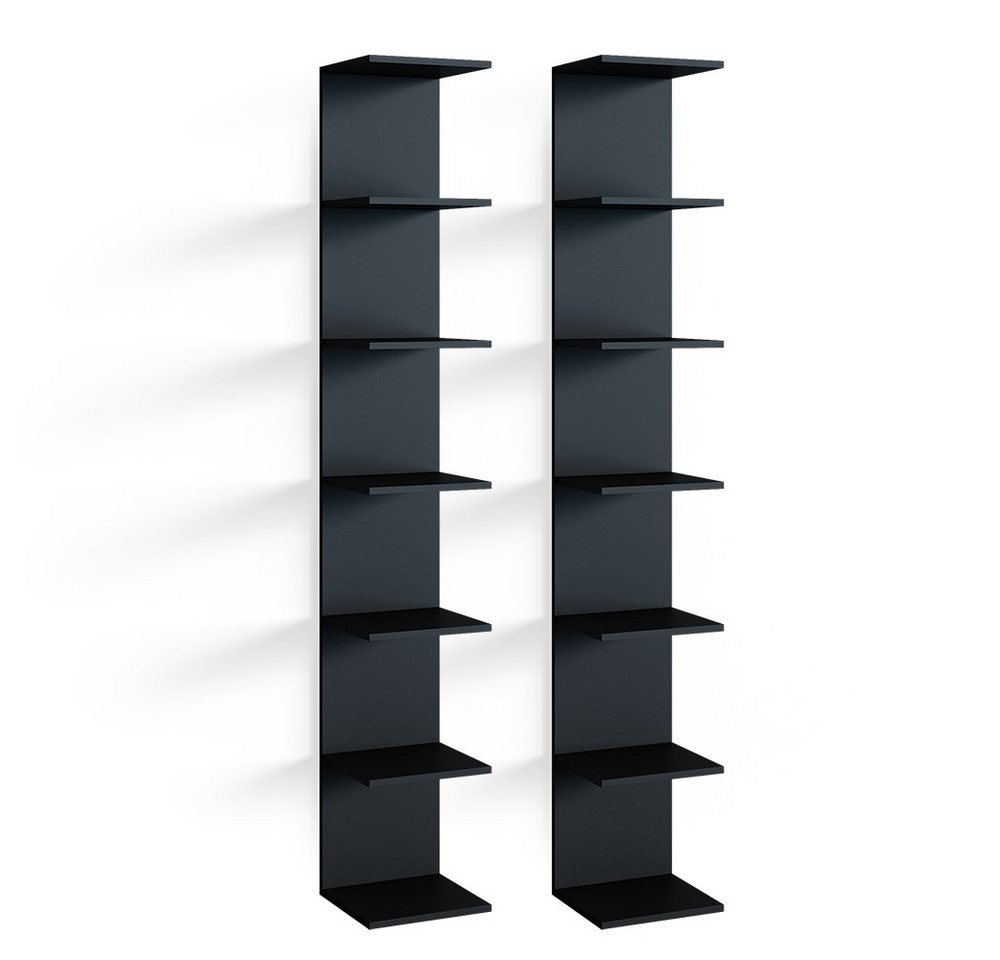Vicco Bücherregal Paolo, Schwarz, 30 x 190 cm 2er Set Vicco Bücherregal Paolo, Schwarz, 30 x 190 cm 2er Set von Vicco