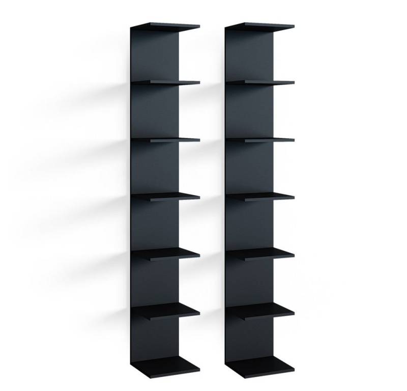 Vicco Bücherregal Paolo, Schwarz, 30 x 190 cm 2er Set von Vicco