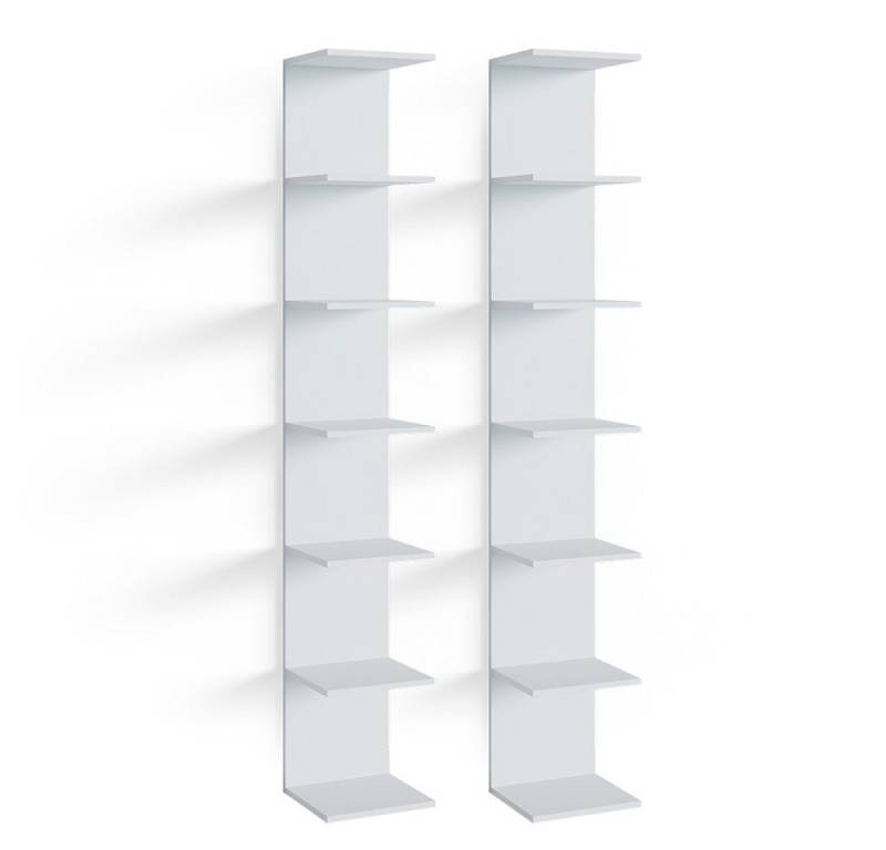 Vicco Bücherregal Paolo, Weiß, 30 x 190 cm 2er Set von Vicco