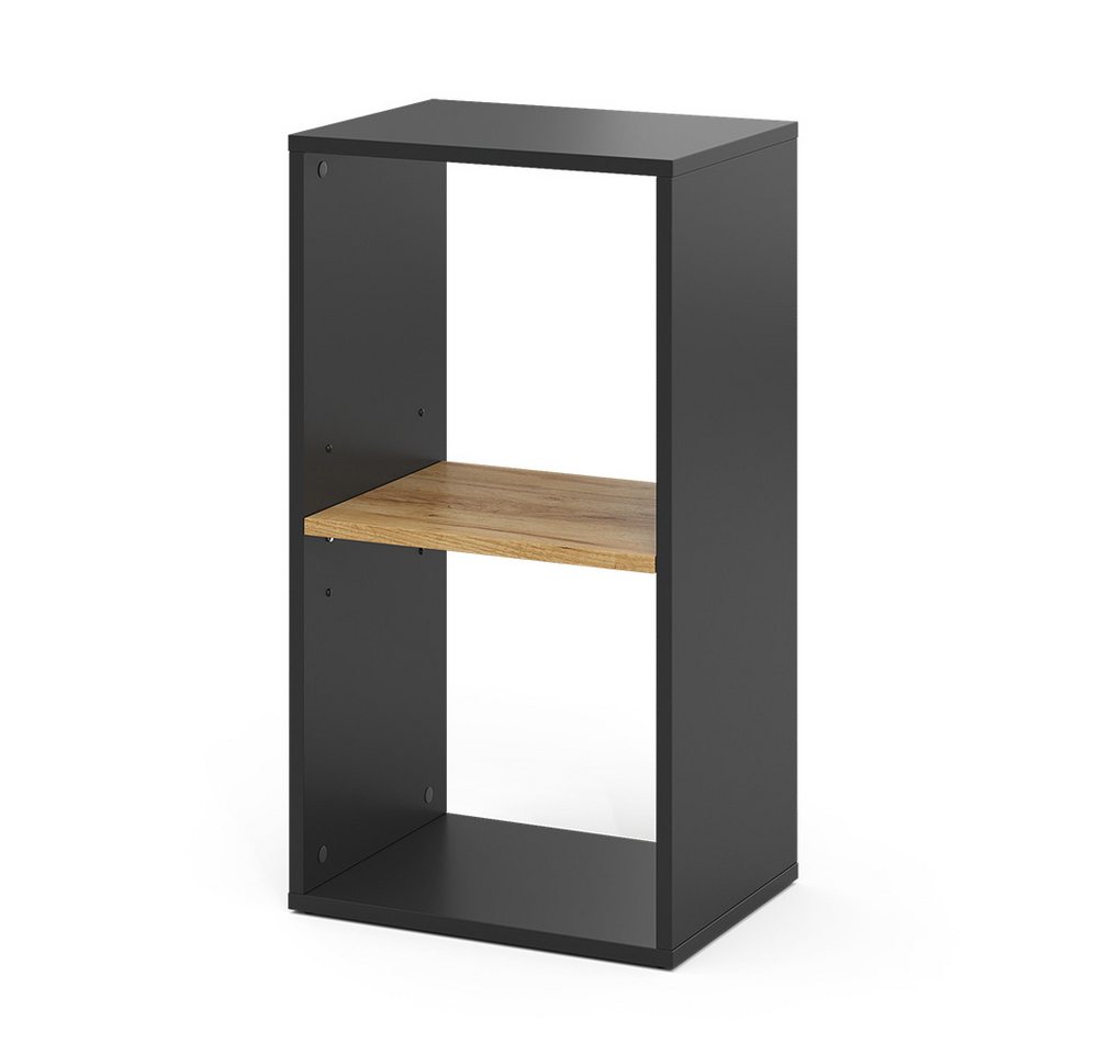 Vicco Bücherregal Tomy, Anthrazit/Goldkraft Eiche, 40 x 74 cm mit 2 offenen Fächern von Vicco