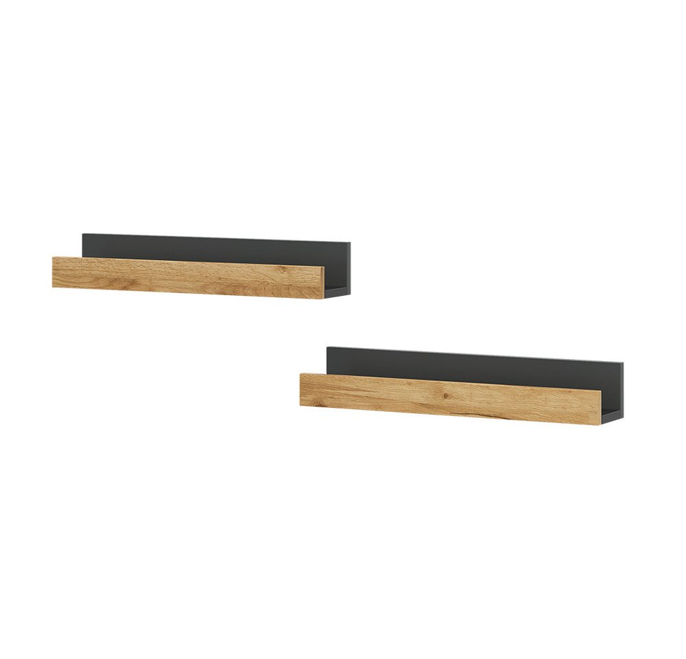 Vicco Bücherregal Tomy, Anthrazit/Goldkraft Eiche, 60 x 10 cm 2er Set Vicco Bücherregal Tomy, Anthrazit/Goldkraft Eiche, 60 x 10 cm 2er Set von Vicco