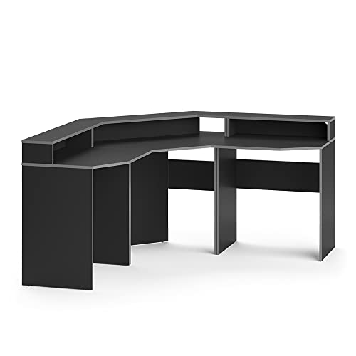 Vicco Gaming Tisch Kron, Grau/Schwarz, 90 x 90 cm von Vicco