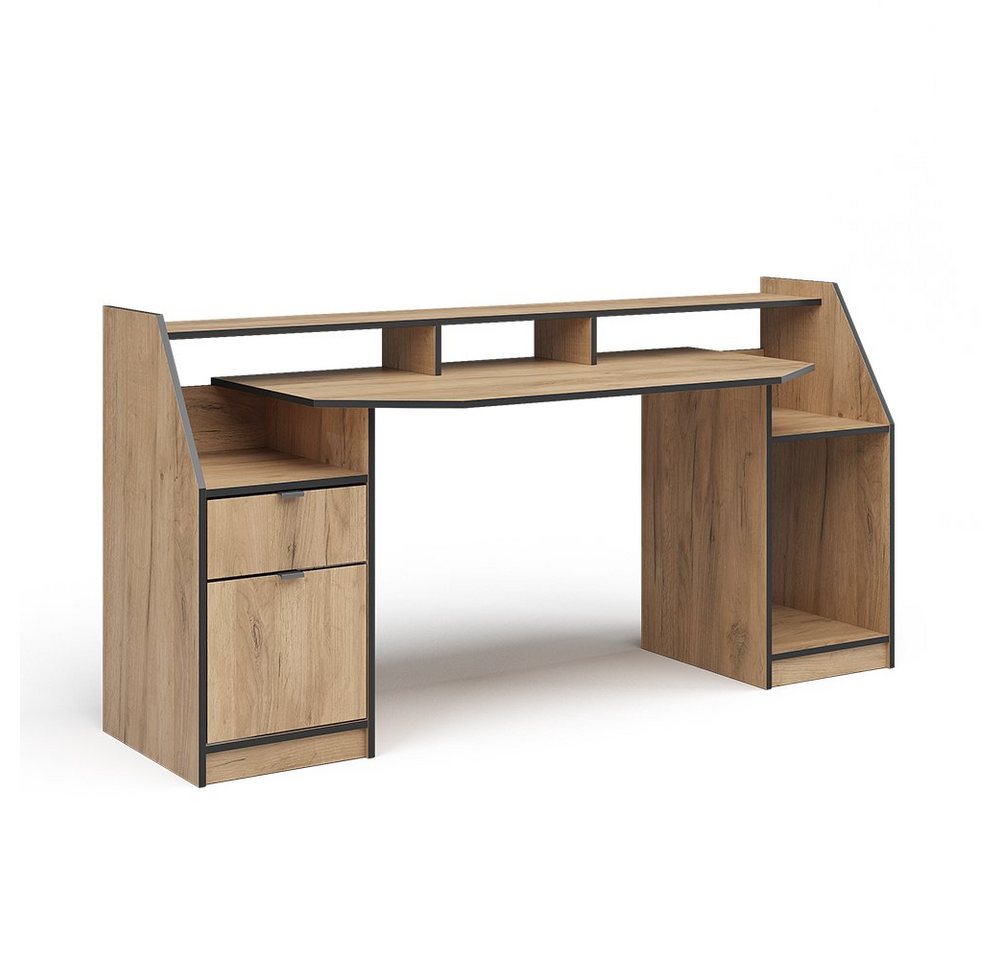 Vicco Computertisch Joel, Goldkraft Eiche/Schwarz, 180 x 66 cm mit 1 Schublade und 1 Tür Vicco Computertisch Joel, Goldkraft Eiche/Schwarz, 180 x 66 cm mit 1 Schublade und 1 Tür von Vicco