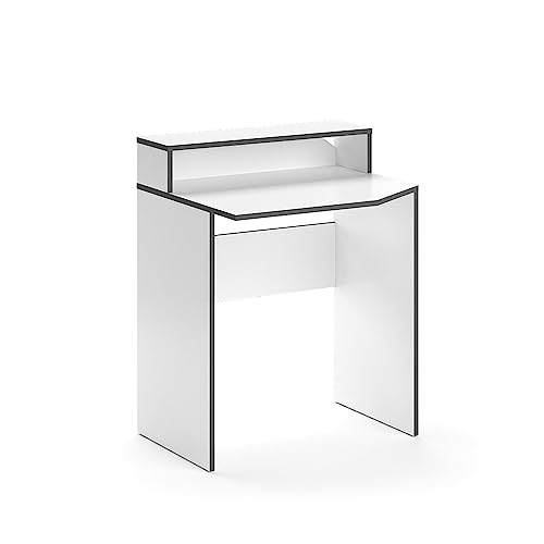Vicco Gaming Tisch Kron, Weiß/Grau, 70 x 60 cm von Vicco