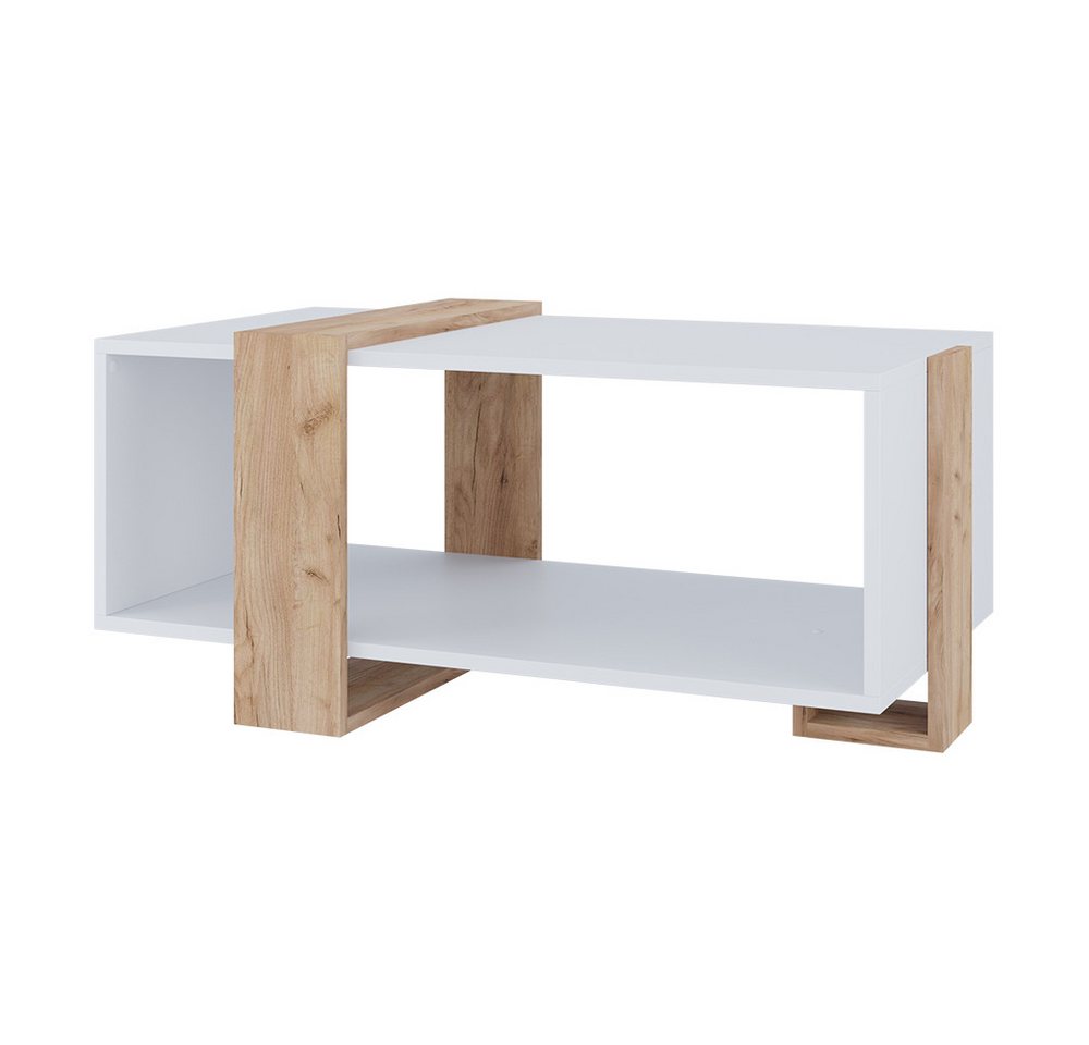 Vicco Couchtisch Aven, Weiß/Goldkraft Eiche, 91.5 x 52 cm von Vicco