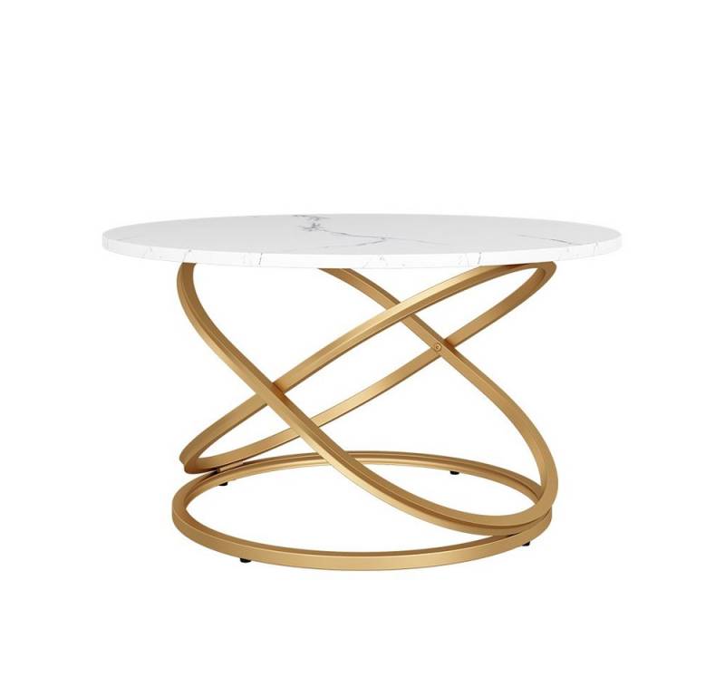 Vicco Couchtisch Calgary, Weiß/Gold, 79.5 x 62 cm mit große Arbeitsfläche von Vicco