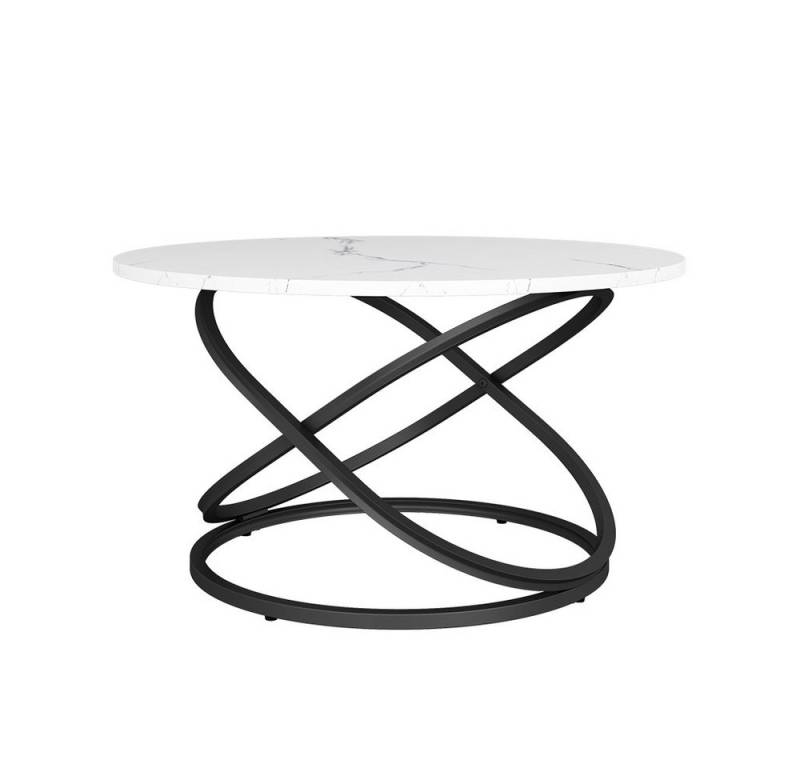 Vicco Couchtisch Calgary, Weiß/Schwarz, 79.5 x 62 cm mit großer Arbeitsfläche von Vicco