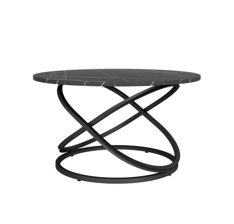 Vicco Couchtisch Calgary Schwarz/Schwarzer Marmor 79x46cm mit große Arbeitsfläche von Vicco