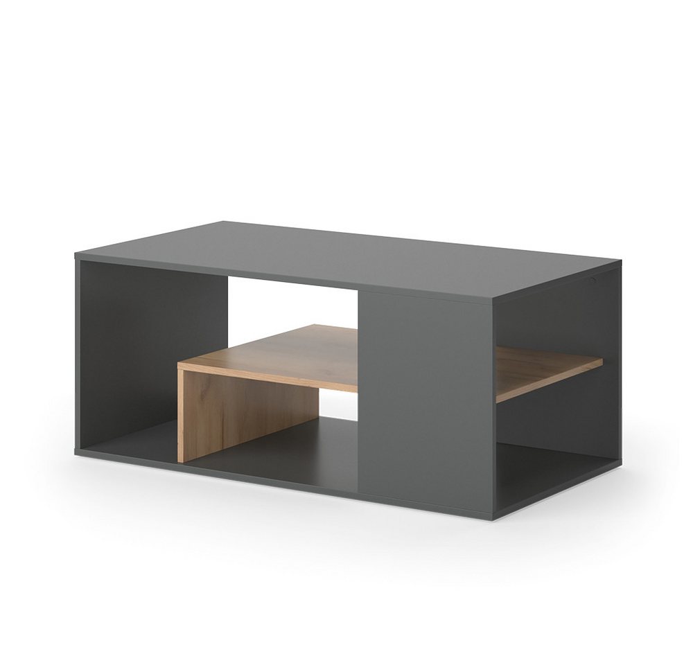 Vicco Couchtisch Edgar, Anthrazit/Goldkraft Eiche, 110 x 59 cm von Vicco