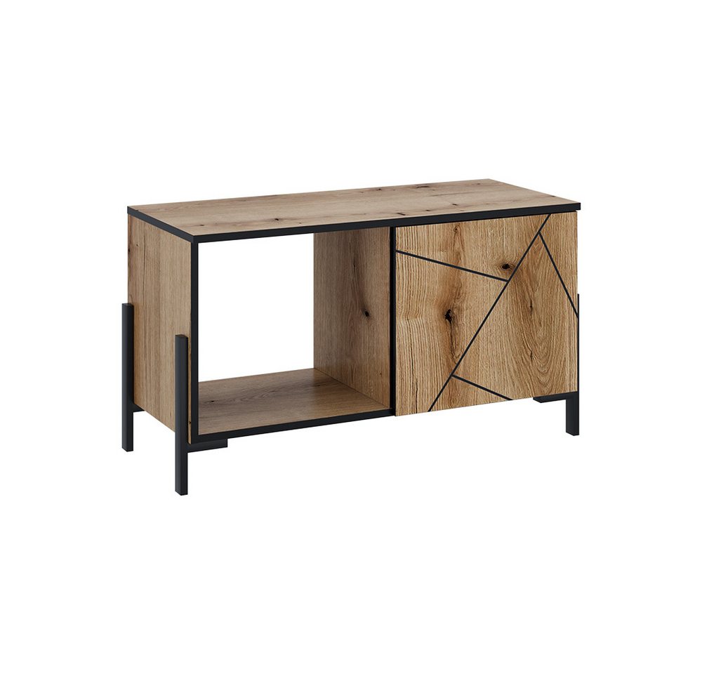 Vicco Couchtisch Hatto, Eiche, 90 x 39.7 cm mit 1 Tür von Vicco