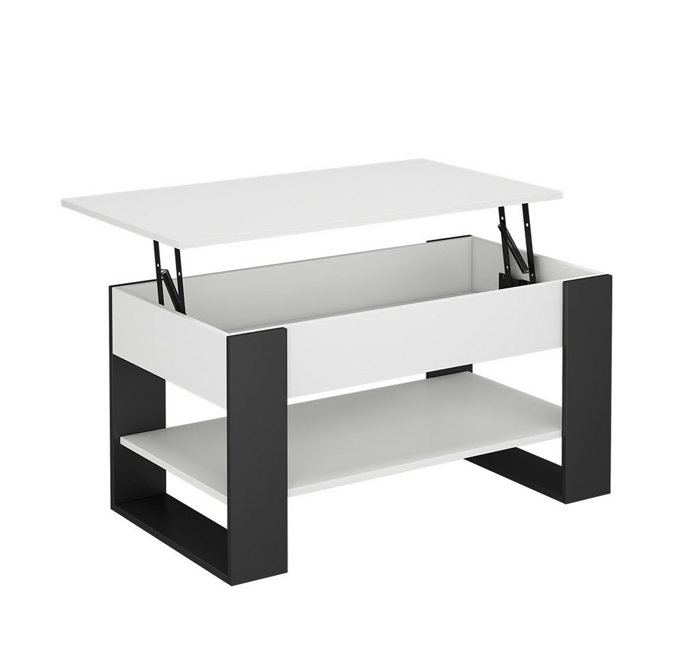 Vicco Couchtisch Lifto, Weiß/Anthrazit, 92 x 51 cm mit Liftfunktion von Vicco