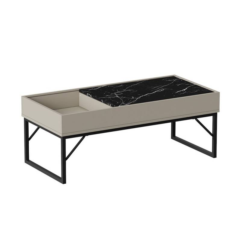 Vicco Couchtisch Lunero, Creme-Weiß/Marmor, 105 x 50 cm von Vicco