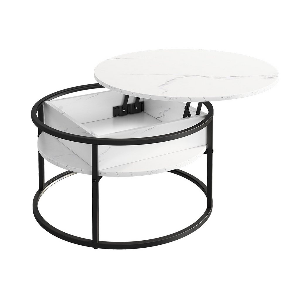 Vicco Couchtisch Marlo, Marmor Weiß, 77 x 77 cm von Vicco