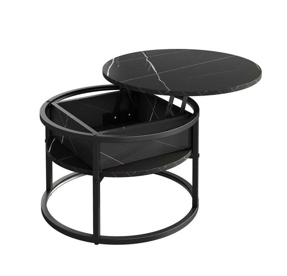 Vicco Couchtisch Marlo, Schwarz/Marmor-Weiß, 57 x 57 cm von Vicco