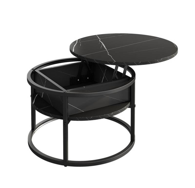 Vicco Couchtisch Marlo, Schwarz/Marmor-Weiß, 57 x 57 cm von Vicco