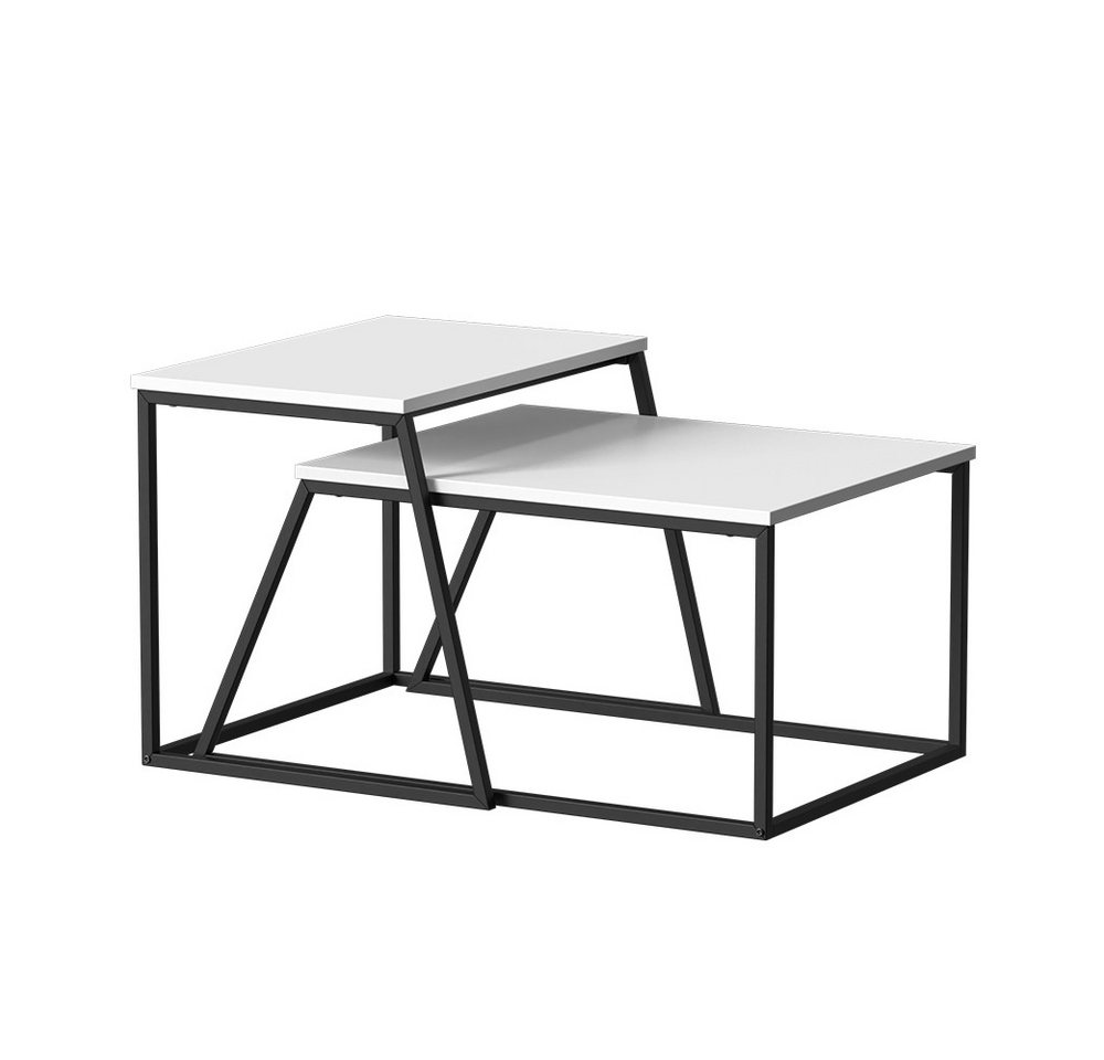 Vicco Couchtisch Myra, Weiß/Schwarz, 60 x 50 cm 2 Teile von Vicco