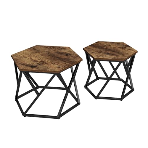 Vicco Couchtisch-Set Fyrk, 2-teiliger Sofatisch, Eiche rustikal, 57 x 57 cm 2er-Set von Vicco